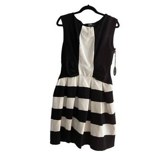 NWT Anthropologie Eva Franco Strata Black and White Ponte Knit Dress. NWT 12
